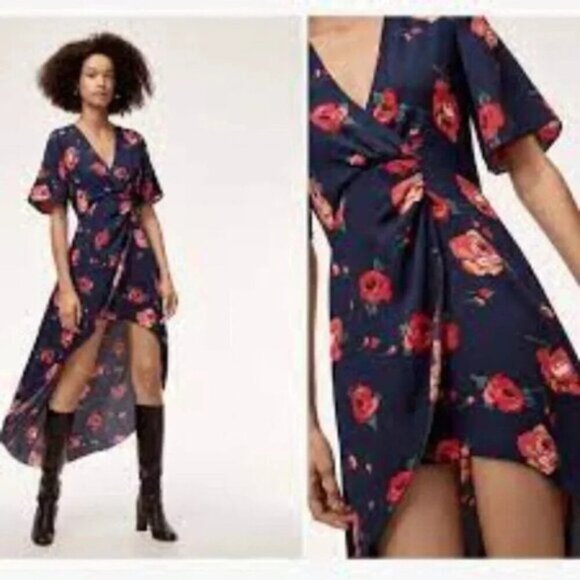 Aritzia Babaton Floral Faux Wrap Dress 00 - Picture 3 of 13